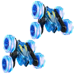 2-Pack: RacingFun Remote Control Swing Stunt Double-Sided Car with Light 2.4G