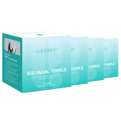 4-Pack: Liberex Pure Cotton Disposable Facial Towels