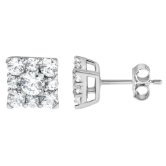 Beyond Brilliance 1 Carat Round Cut Lab Grown Diamond Cluster Stud Earring