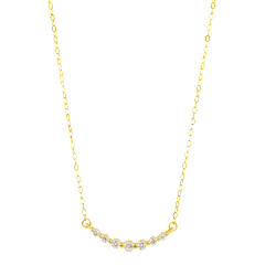 Savvy Cie Graduated CZ Curved Bar necklace