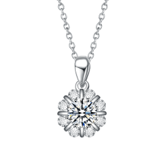 Stella Valentino 1.25 CTW Flower Pinwheel Pendant Necklace