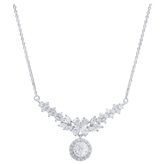 The Moissanite Floral Drop Necklace