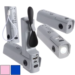 4-Pack: HALO FanPal USB-C Mini Fan Power Bank with LED Light