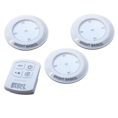 3-Pack: Bright Basics Ultra Thin Wireless LED Puck Lights