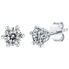 Stella Valentino Pendientes La Roche Solitario Moissanita 0.5 Quilate TW