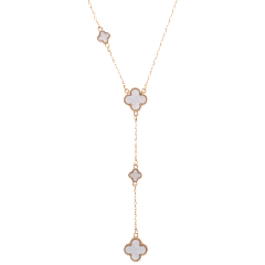 Saffron Multi Clover Drop Pendant Necklace