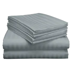 Luxury Home 6-Piece Ultra Soft Dobby Stripe Microfiber Bed Sheet Set