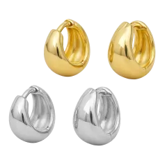 Hollywood Sensation Elena Bold Dome Huggie Hoop Earrings