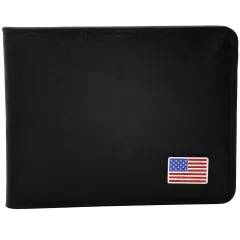 Steeltime Mens Vegan Leather American Flag Wallet