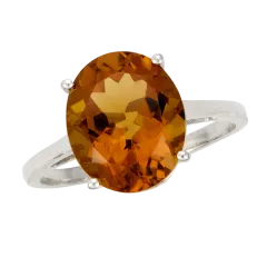 Savvy Cie Whiskey Quartz 4.75 Carat TW Statement Solitaire