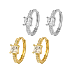 Hollywood Sensation Lila Square-Cut Huggie Hoop Earrings