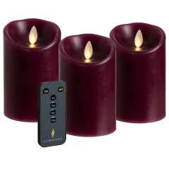 3-Pack: Luminara Flameless 4.5" Pillar Candles with Remote