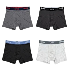 4-Pack: Levis Mens Assorted Color Microfiber Boxer Briefs