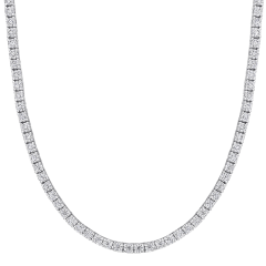 Voss+Agin 12.5 CT DEW Created Brilliant Sapphire Tennis Necklace