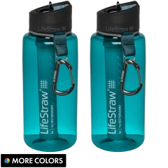2-Pack: LifeStraw Go 1-Liter Tritan Water Filter Bottle