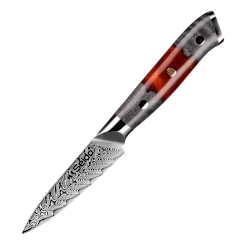 The Inferuno Damascus Paring Knife