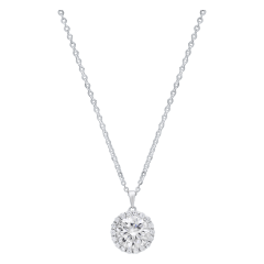 The Moissanite Halo Pendant Necklace
