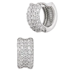 Savvy Cie Beveled Cubic Zirconia Hoop Earrings