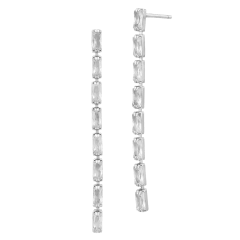 Savvy Cie Sterling Silver Straight Baguette Ear