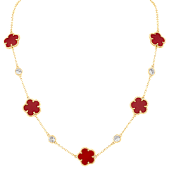 CZ by Kenneth Jay Lane 4 CTTW CZ & Clover Station Necklace