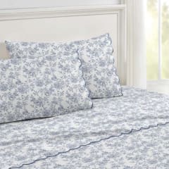 Blossom Valley Luxury 6-Piece Microfiber Sheet Set with Elegant Scalloped Edge