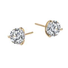 Stella Valentino 2.40 CTW Moissanite 3-Prong Martini Solitaire Stud Earrings