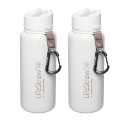 2-Pack: LifeStraw Go 1-Liter Stainless Steel Insulated Water Filter Bottle