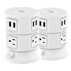 2-Pack: LAX Gadgets PD 360-Degree Spinning Charging Tower with Wireless Charging