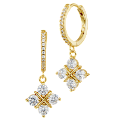 Savvy Cie  Cubic Zirconia Quatrefoil Drop Earrings