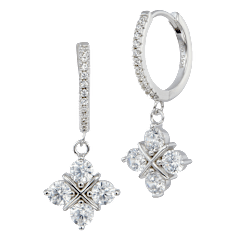 Savvy Cie Cubic Zirconia Quatrefoil Drop Earrings
