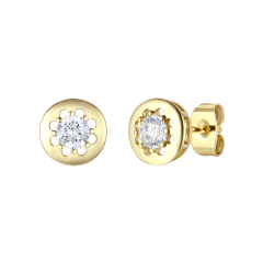Stella Valentino 0.60 CTW Moissanite Solitaire Modern Bezel Stud Earrings