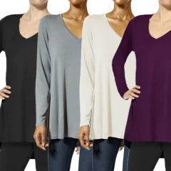 4-Pack: HUE Long Sleeve Legging Tee