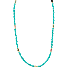 Savvy Cie Turquoise & Multi Gemstone Station Necklace