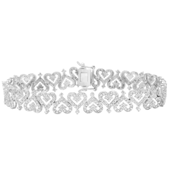 Jaclyn Smith Pulsera de Moissanita Brillante de 1 Quilate con Corazones