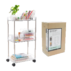 J&V Textiles Acrylic 3-Tier Cart