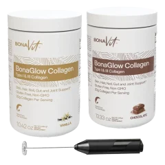 Paquete de 2: Bonavit BonaGlow Colágeno (Chocolate + Vanilla)