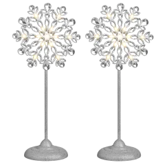 2-Pack: August & Leo Home 2-in-1 LED Tree Topper & Stand Jeweled Snowflake