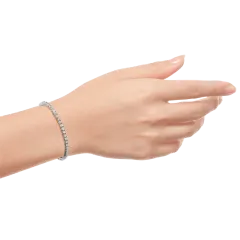 Voss+Agin Pulsera Tennis con Zafiros Blancos de 6.0 CTW