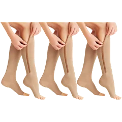 3-Pack: Titans Zip-Up Open-Toe Compression Socks