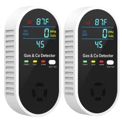 2-Pack: Hakol 4-in-1 Upgraded Natural Gas Leak & Carbon Monoxide Detector