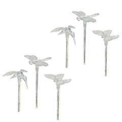 6-Pack: Exhart Solar LED Butterfly, Hummingbird & Dragonfly Stakes