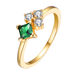Stella Valentino Anillo Toi et Moi con Moissanita Verde y Clara de 0.11 CT
