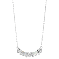 Savvy Cie Mother-of-Pearl & Cubic Zirconia Heart Bar Necklace