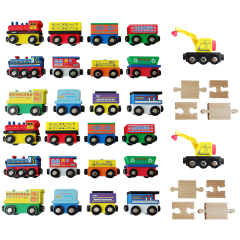 DynaMax 34 Piece Toy Train Railroad Accessories Set