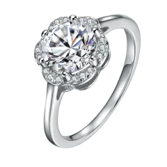 Stella Valentino Anillo de Compromiso con Moissanita en Racimo de 3.5 CT