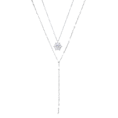 Saffron 1.0 Carat TW Moissanite Layered Sterling Silver Necklace