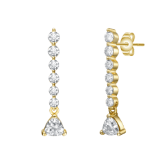 Stella Valentino 0.76 Carat Moissanite Linear Dangle Journey Earrings