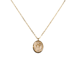 LOREN + OLIVIA Hope Clear Quartz Bow Icon Necklace