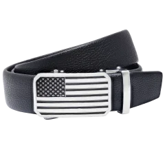 Steeltime Mens Vegan Leather American Flag Belt