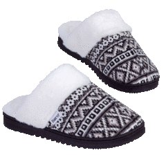 Born Fair Isle Faux Fur Scuff Slippers